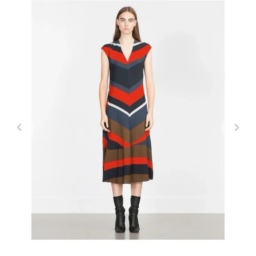 Abito midi mod righe - midi, a