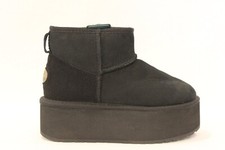 EMU STINGER MICRO FLATFORM W13082 scarpa boot donna in pelle scamosciata nera