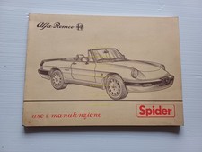 Alfa Romeo Spider 1.6 - 2.0 -QV 1986 manuale uso manutenzione libretto originale