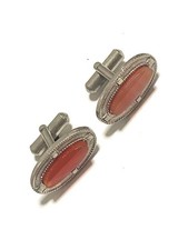 Gemelli vintage agata rossa