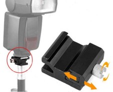 SLITTA FLASH SPEEDLIGHT CON FORO FISSAGGIO DA 1/4" SLIDE STAFFA HOT SHOE METALLO