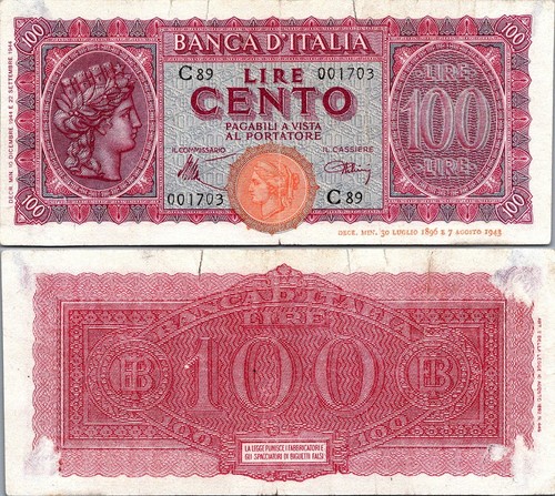 Italy 100 lire - italy, #