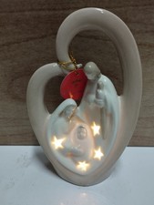 Presepe natività in porcellana con luci - Altezza 15 cm