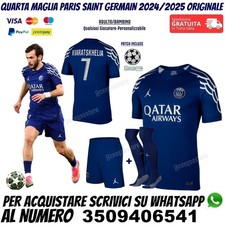 Quarta Maglia Psg Paris Saint Germain Kvaratskhelia 2024 2025 Kvara Jordan Blu