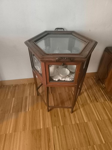 Antica vetrinetta esagonale - vetrinetta,