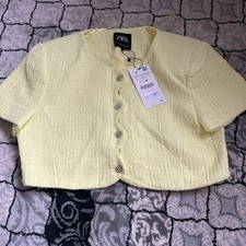 Top Zara Giallo Cropped