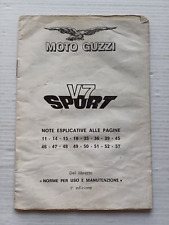Moto Guzzi V7 Sport telaio rosso 1971 opuscolo note esplicative del manuale uso