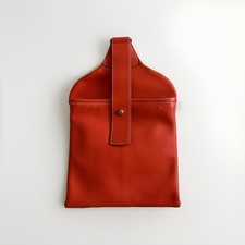 DELL'GA ZAINO MONOSPALLA ARTIGIANALE PELLE ARANCIONE