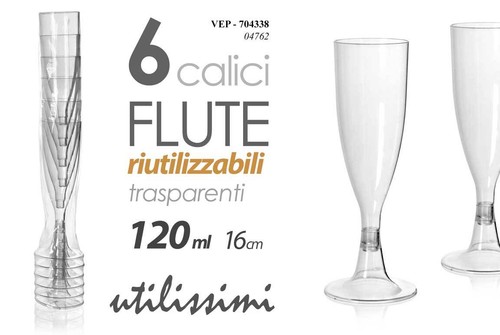 Calici flute plastica - 6,