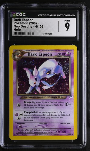 Cgc carta pokemon dark - cgc,