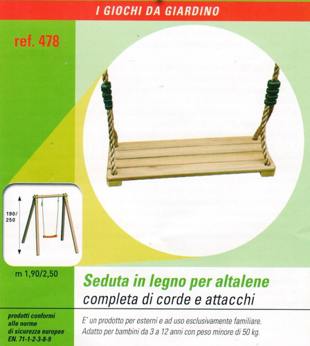 Seggiolino legno altalena - in,