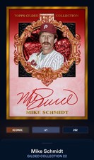 TOPPS BUNT GILDED 22 - SCHEDA DIGITALE ICONICA 202cc ROSSO firma Mike Schmidt