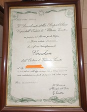 Attestato Onoreficenza