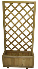 Fioriera con spalliera a griglia IBERIA in legno massiccio. LAP 75x180x30 cm.