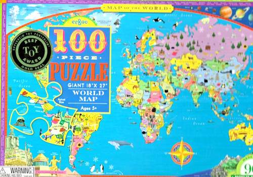 Eeboo puzzle mappa del - del, mondo
