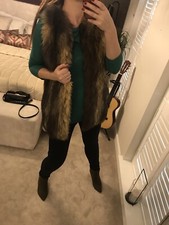 Scaldamuscoli donna ASOS trendy gilet pelliccia sintetica uk 10-12 M/L