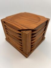 Anri Form Set sottobicchieri teak vintage - Vintage teak coasters by Anri Form