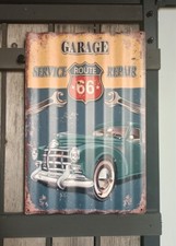 ❤️ Insegna In Metallo Ondulato con Immagine Anni 50 Stile Vintage . Pubblicità 