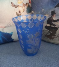 Vintage Vaso Vetro Blu