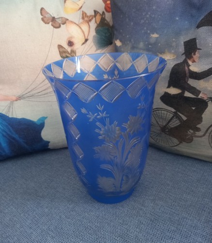 Vintage vaso vetro - vetro, blu