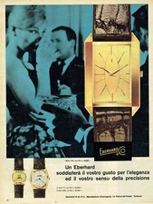 EBERHARD & CO. OROLOGIO MODELLI 1960 ANNI 60 PUBBLICITÀ ADVERTISING 25X33