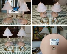 Coppia lampade tavolo scrivania abatjour comodino ferro battuto Nuova Lalfa VR