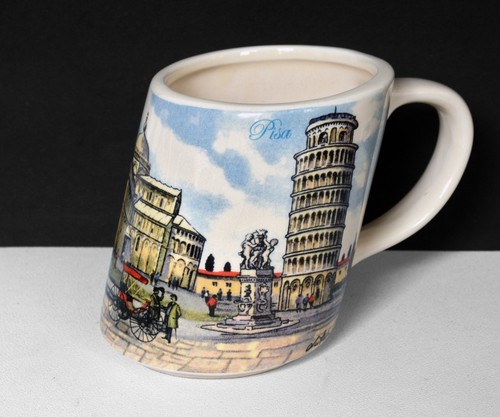 Vintage leaning ceramic mug - leaning,