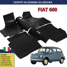 Tappeti in gomma per FIAT 600 d'epoca 100%MadeinItaly Per auto Seicento Set