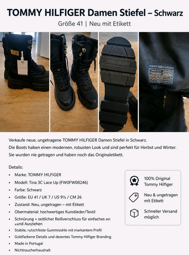 Tommy hilfiger damen stiefel - tommy,