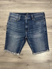 Pantaloncini Hollister Super Skinny Denim Epic Flex Blu Uomo W34 