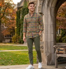 ETRO Milano Mens Plaid Button