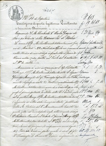 1879 antico atto notarile - antico,