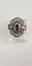 Anello antico in argento con onice e oro