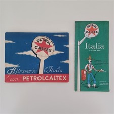 Caltex - Brochure illustrativa e cartina stradale d'Italia - anni 1950 1959