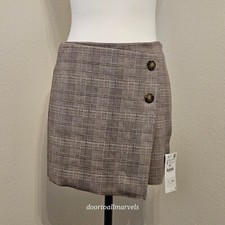 ZARA Basic Plaid Wrap SKORT