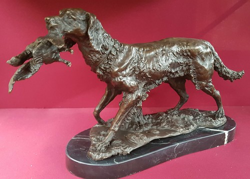 Scultura bronzo cane con - cane,