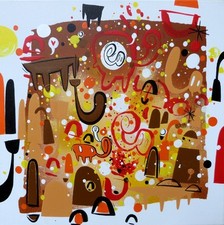 Filippo Bruno "Willow", Smalti su Tela 40x40x3,5 Pezzo Unico 