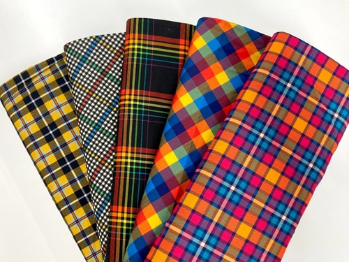 Tessuto cotone tartan colorato - tartan,