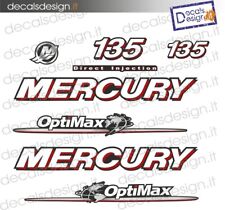 Adesivi motore marino fuoribordo mercury 135 optimax gommone barca stickers 
