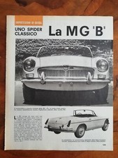 Clipping Ritaglio Articolo 1965 La MG B Uno Spider Classico Impressioni di Guida