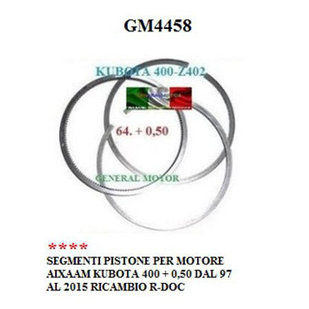 Serie segmenti pistone 0 50 - +, 0,50