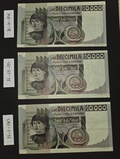 Lotto 3 Banconote 10.000 Lire