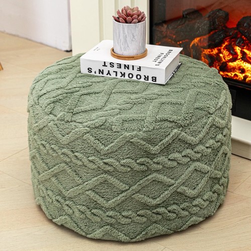 Round pouf ottoman stuffed - pouf,