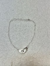 Silver Tone NWT Freedom Handcuffs BRACELET 11” 
