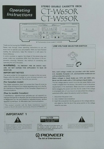 Pioneer w650r w550r - /,