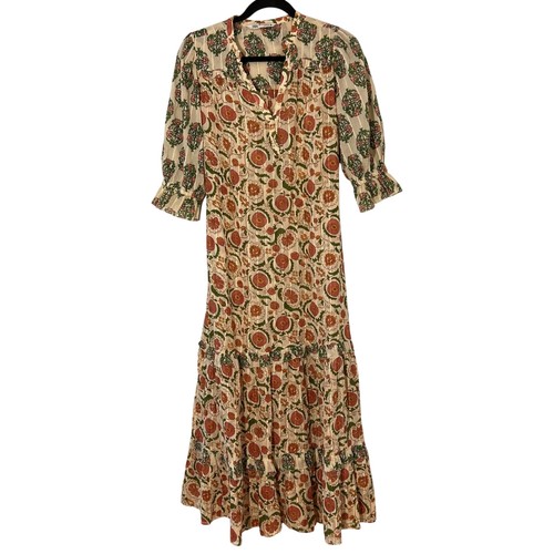 Abito midi boho cottagecore - midi, xs