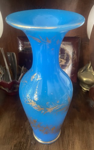 Vase opaline bleue charles - opaline,