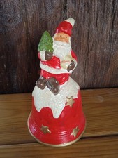 Campana Babbo Natale Ceramica Fatta A Mano Vintage Artigianale