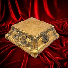 Base in legno squadrata mod. GRANZOTTO lavorata a mano in foglia oro