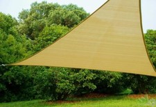 VELA OMBRA OMBREGGIANTE BEIGE ECRù TELO TRIANGOLARE 3X3 MT COPERTURA  GIARDINO